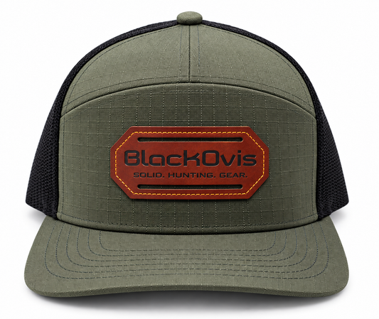 BlackOvis Drop Point Leather Patch Hat