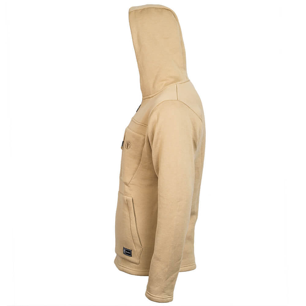 Beige hoodie on a white background