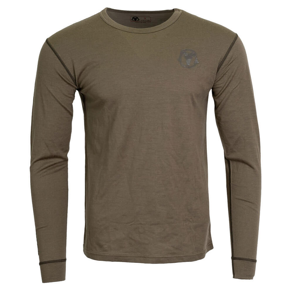 Brown long-sleeve shirt on a white background